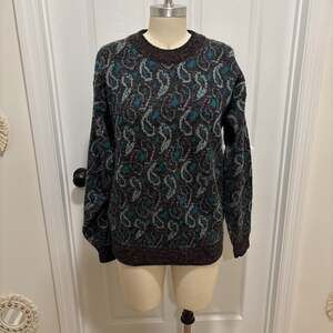 JJ Cochran Vintage Men's Paisley Crewneck Sweater Size M